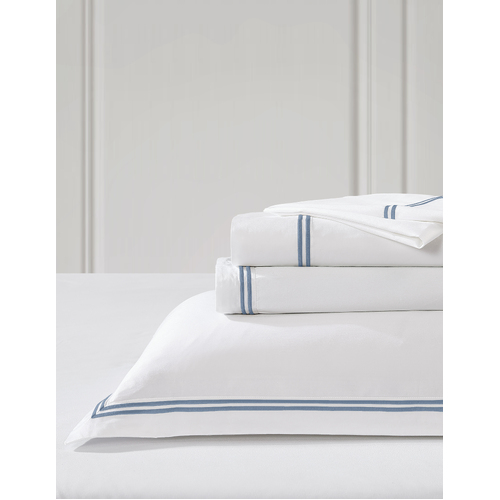 Santiago Queen Bed Sheet Set Steel Blue