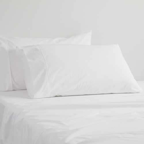 European Pillowcase 250TC Polycotton Percale - White