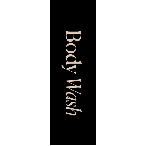 Black 35 x 110mm Body Wash Label for Alva Bottle