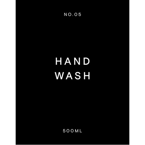 Black 55 x 70mm Hand Wash Label for Alva Bottle