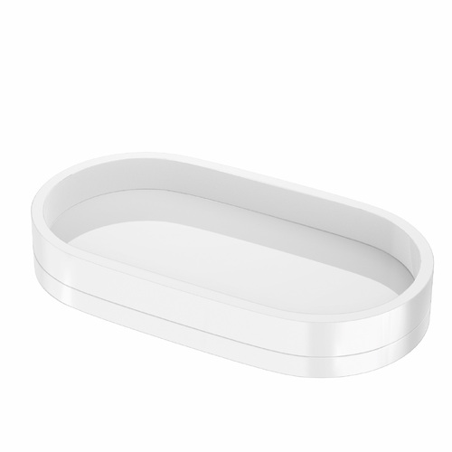 Alva Glossy White Oval Bathroom Tray