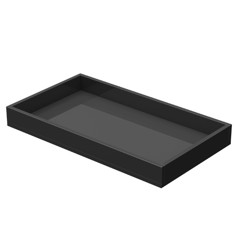 Alva Glossy Black Rectangle Bathroom Tray