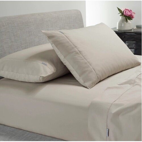 Heston 300 Thread Count Long Single Sheet Set - Stone