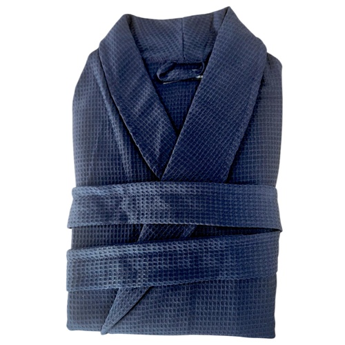 Executive Waffle Bathrobe Navy